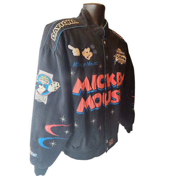 Disney Jeff Hamilton Jacket Mens Large Mickey Daytona NASCAR Embroidered Bomber - Picture 15 of 16